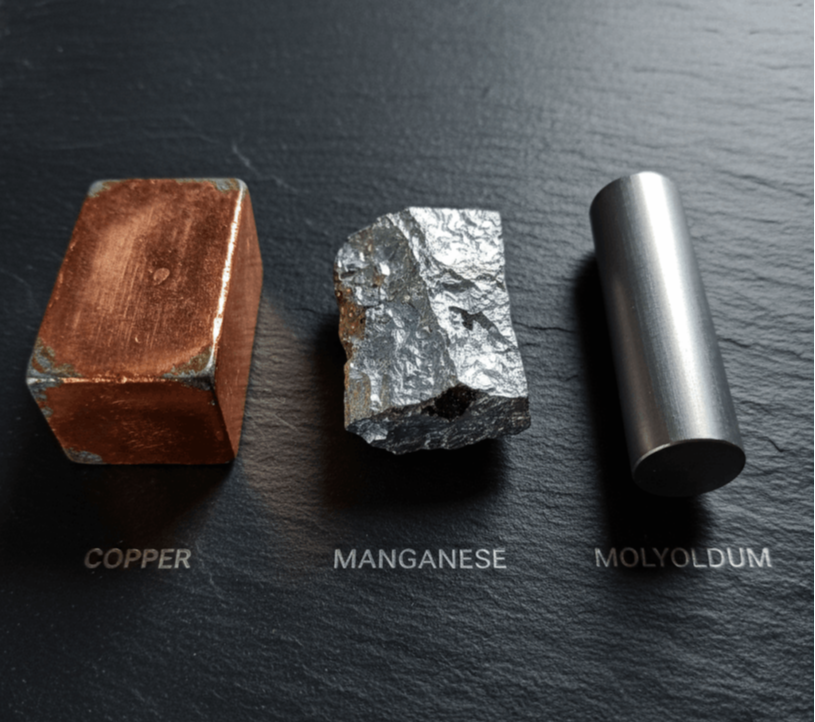 Copper, Manganese, and Molybdenum